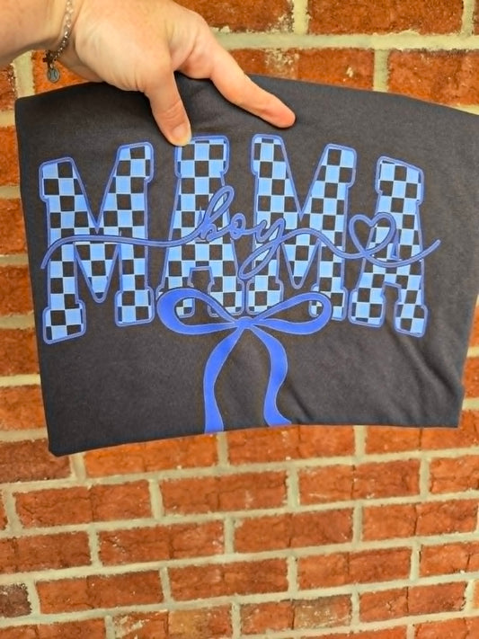 Checkered Coquette Boy Mama