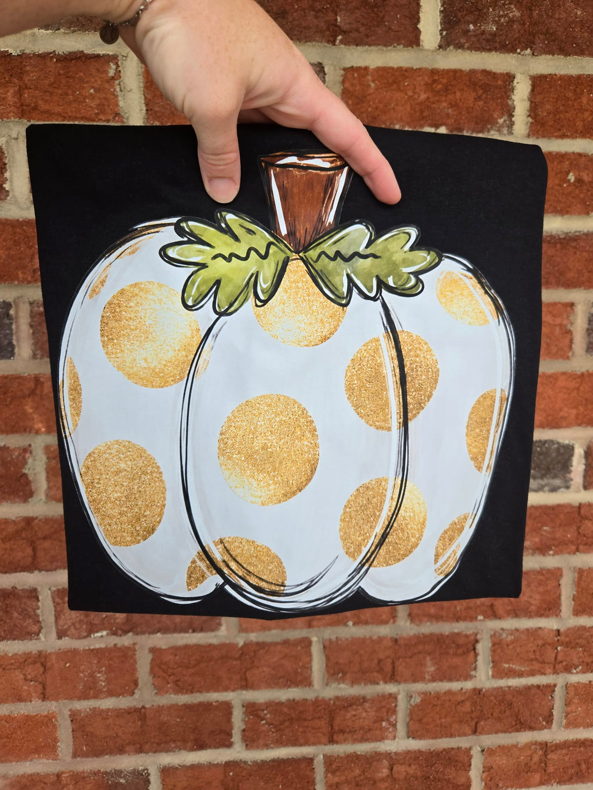 Gold Polka Dot Pumpkin