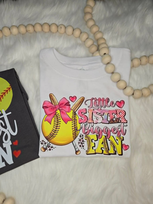 Pink Softball Little Sister