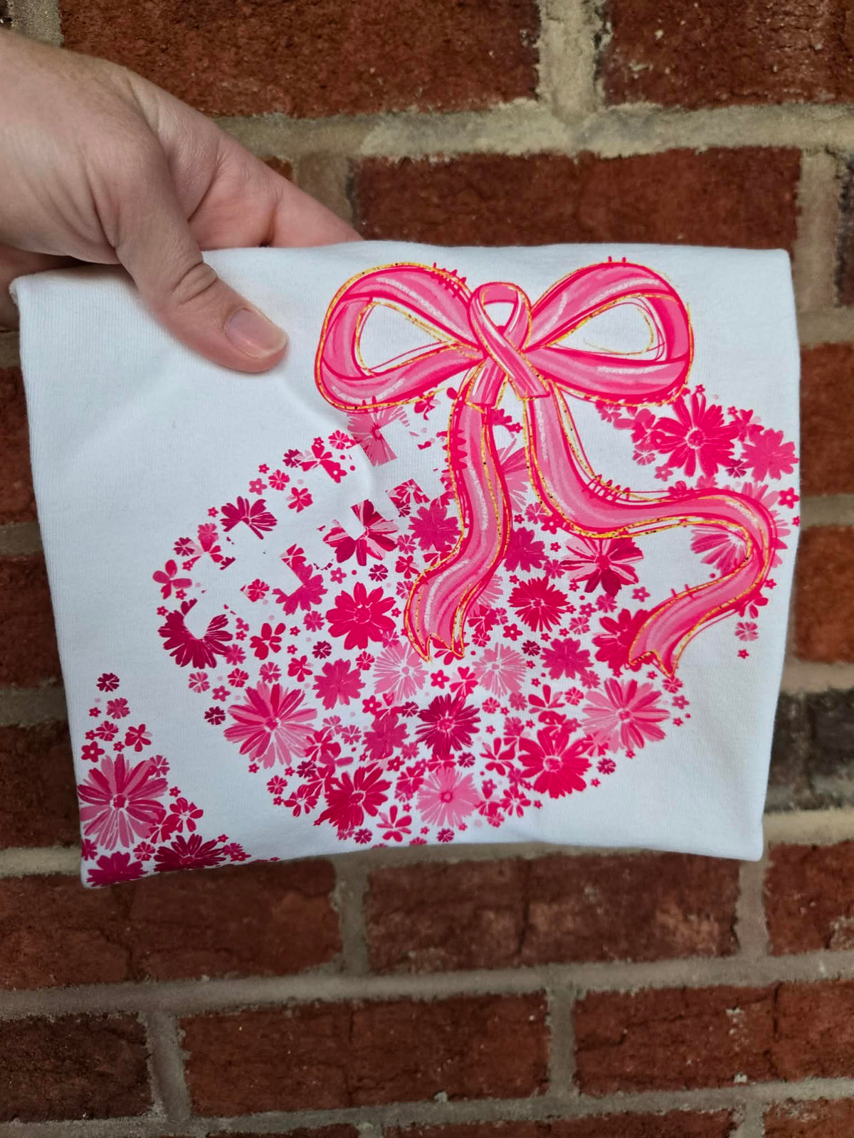 Pink Floral Awareness Football