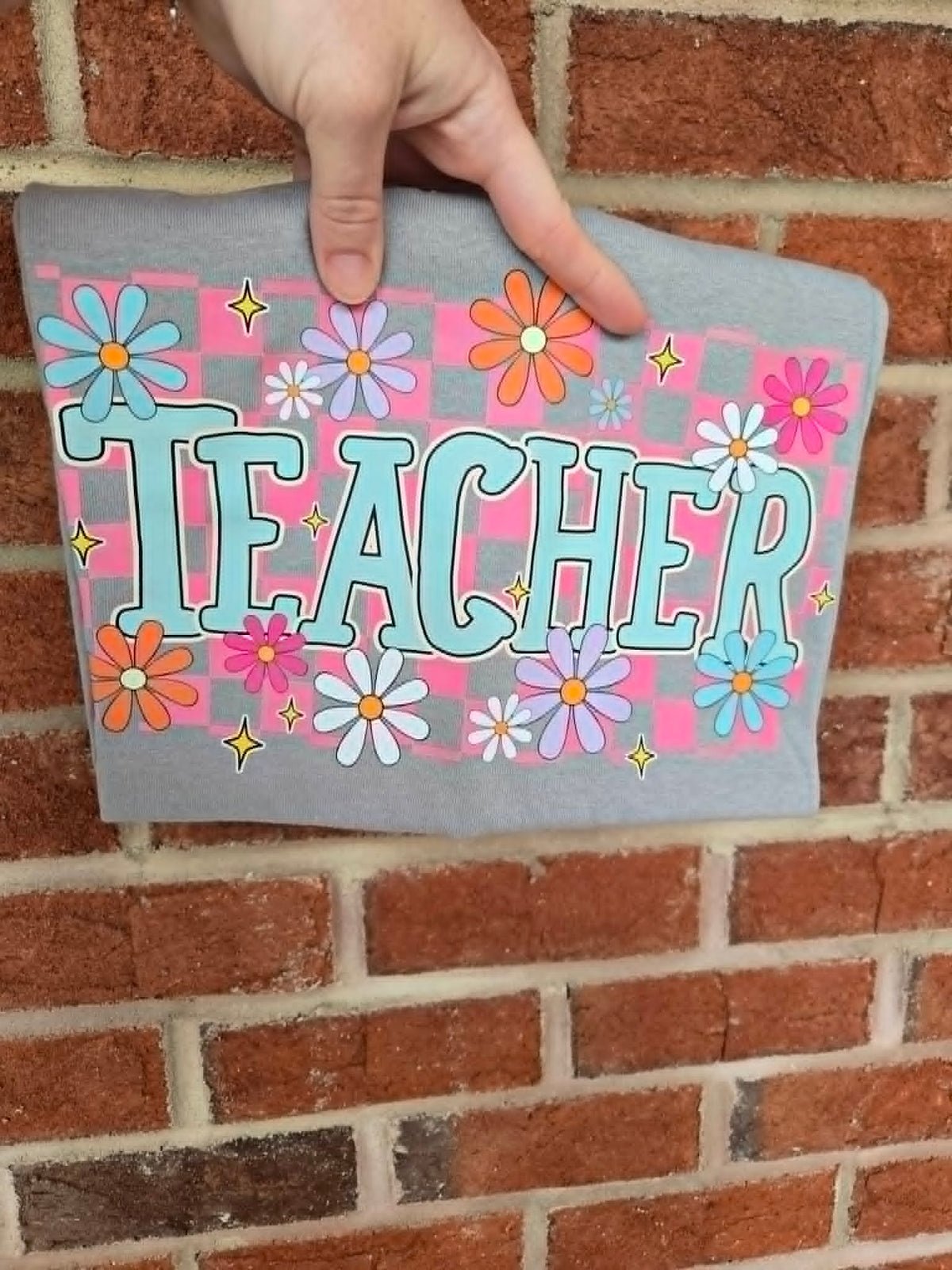 Floral Checker Teacher