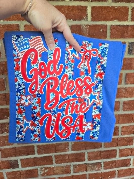 Floral God Bless The USA