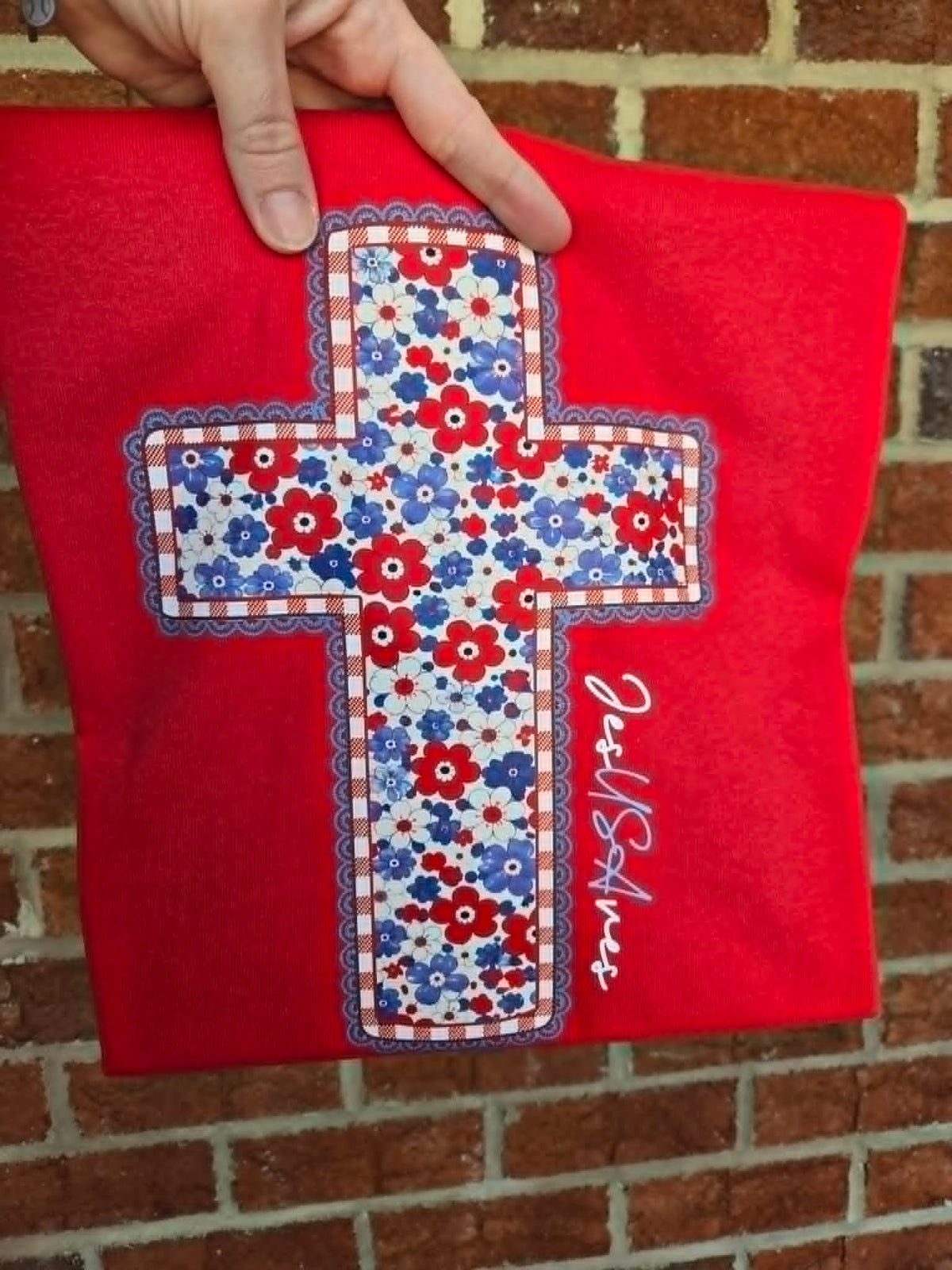 Floral Patriotic Cross