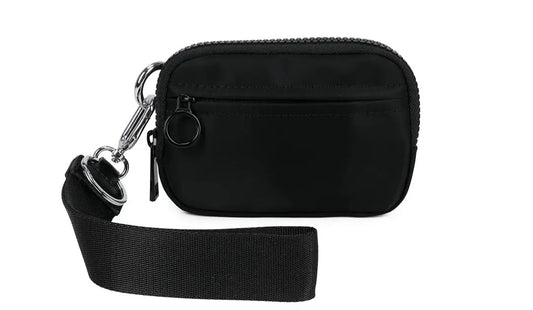Solid Black Wristlet