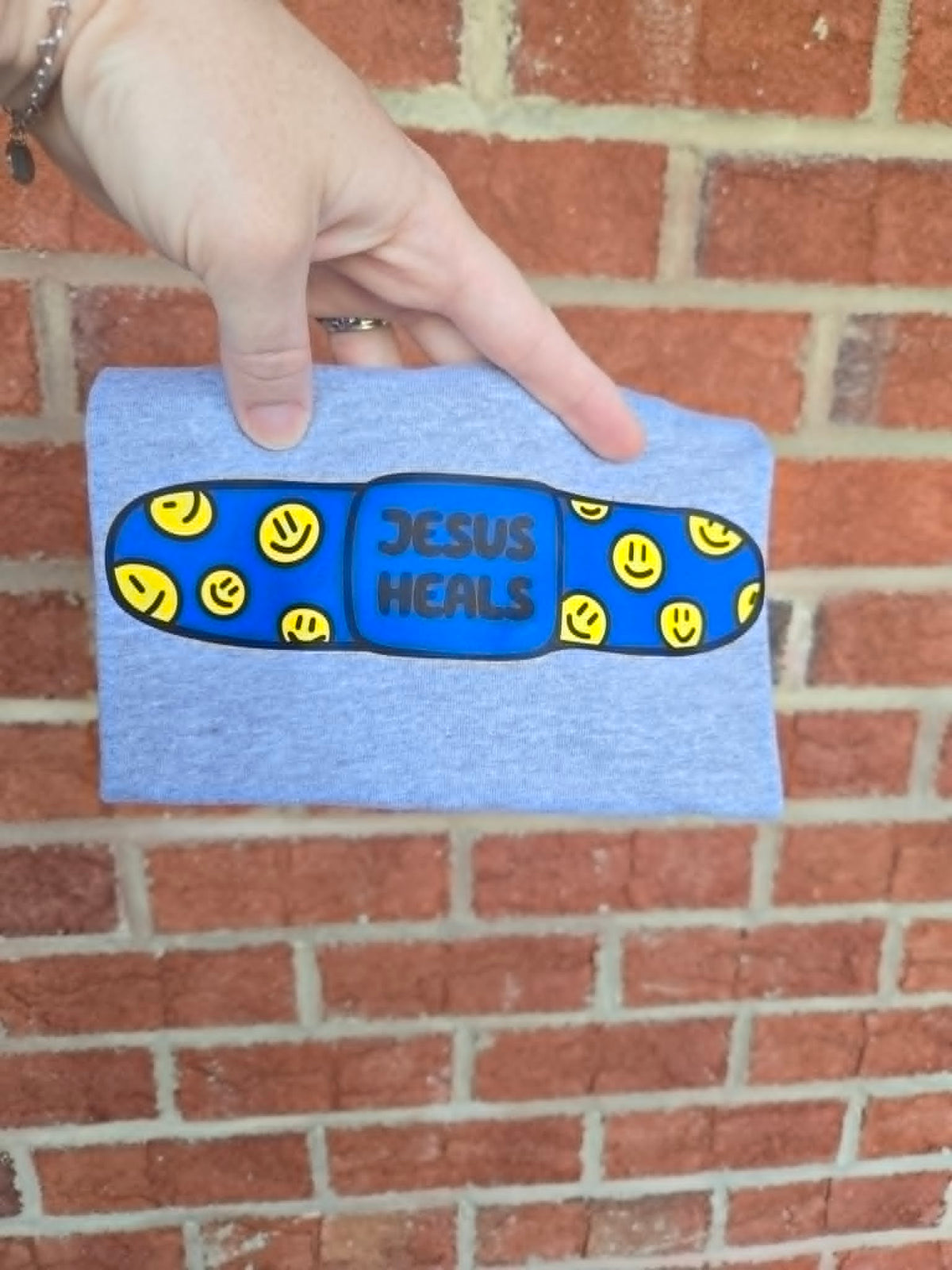 Royal Blue Jesus Heals Bandaid