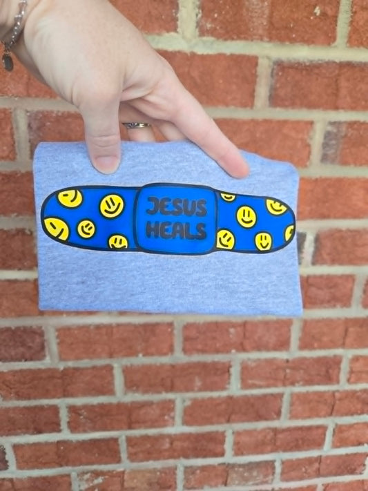 Royal Blue Jesus Heals Bandaid
