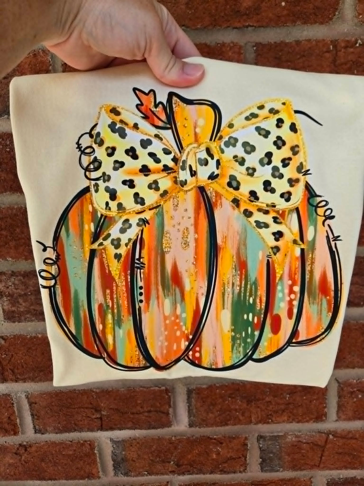 Painted Leopard Bow Pumpkin
